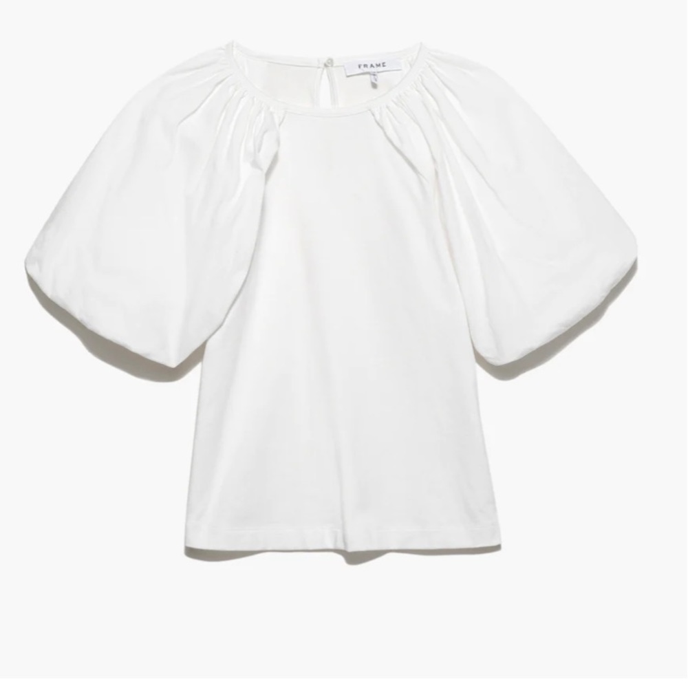 Frame puff sleeve tee, size medium, nwt